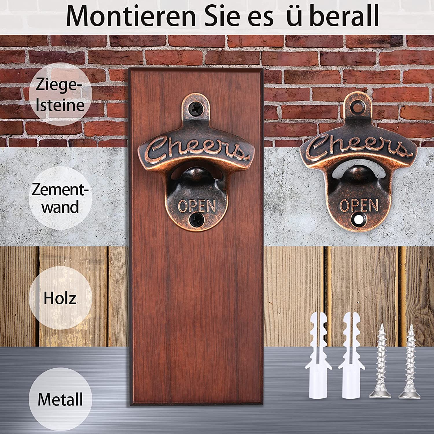 Apribottiglie Magnetico Da Parete Con Design Acchiappasogni – Regalo Originale Per Uomo, Accessorio Da Bar, Frigorifero E Cucina In Legno E Lega Di Zinco