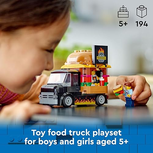 Miniatura 2 de LEGO City Burger Truck - Juego de construcción de juguete, divertido regalo para niños de 5 años, furgoneta de hamburguesa y juego de cocina,