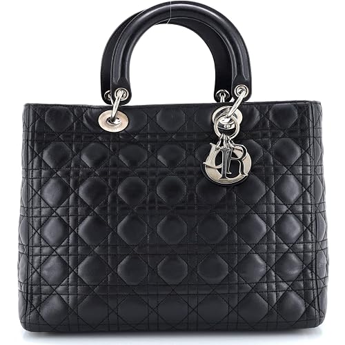 Dior, Pre-Loved Lady Dior Bag Cannage Quilt Lambskin Large, Black