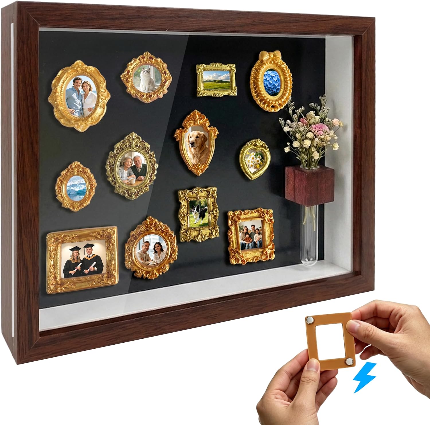 Mini Museum Shadow Box Kit with Magnetic Picture Frames (Mix)