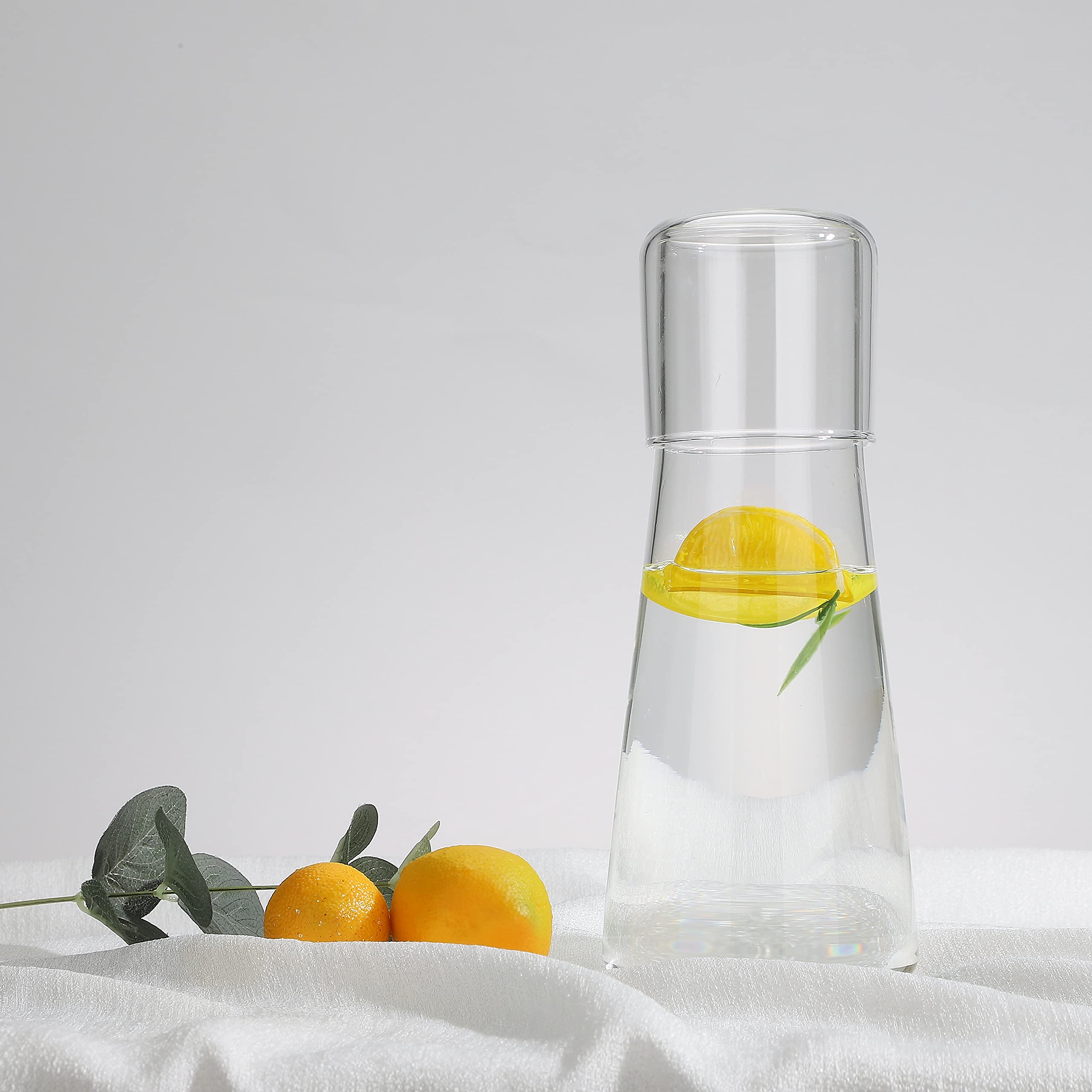 BDSJBJ Set Di Caraffa Per Acqua Da Comodino, Dispenser Per Bevande In Vetro Con Coperchio A - 8