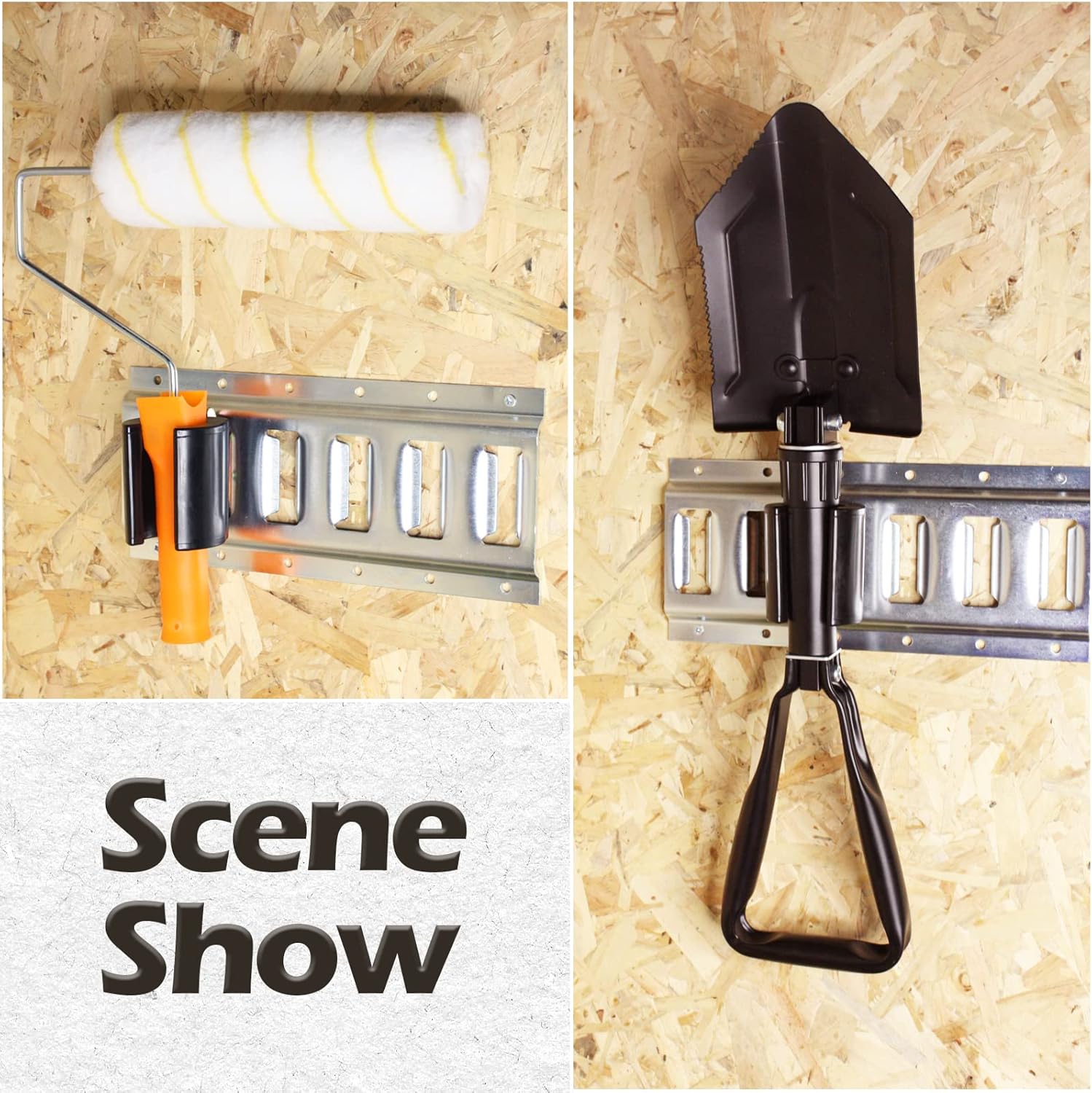 4 Pack E Track Tool Holders, E Track Accessories to Keep Shovels,Broom,Rakes,Tools Stable. Suitable for Garden, Garage, Warehouse & Workshop.