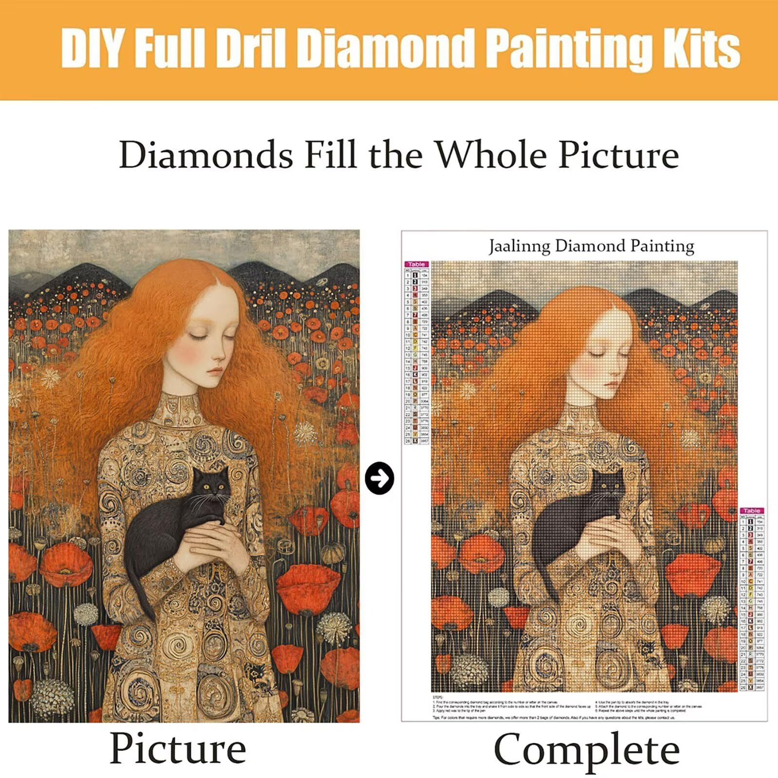 Diamond Painting Kit Completo, Diamond Painting Astratto, 5D Quadrato Pittura Diamante Kit Manualidades Adultos DIY Diamantini Crystal Art Disegni Ricamo Punto Croce Artigianale, 60x90cm Donna j0-543