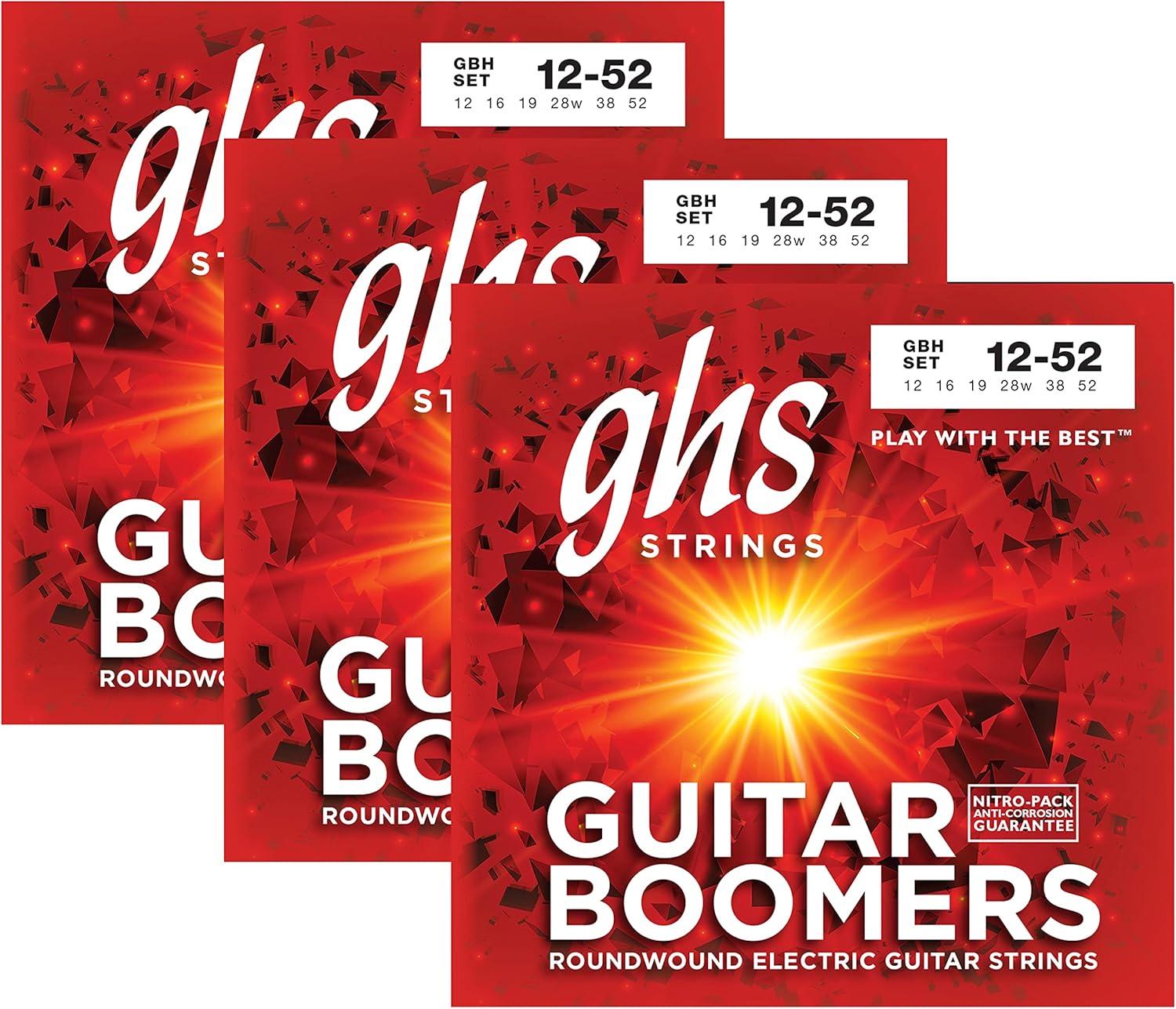 GHS STRINGS GUITAR BOOMERS GBH3 SET (3 SETS) HEAVY GAUGE 012052 ELECTRIC