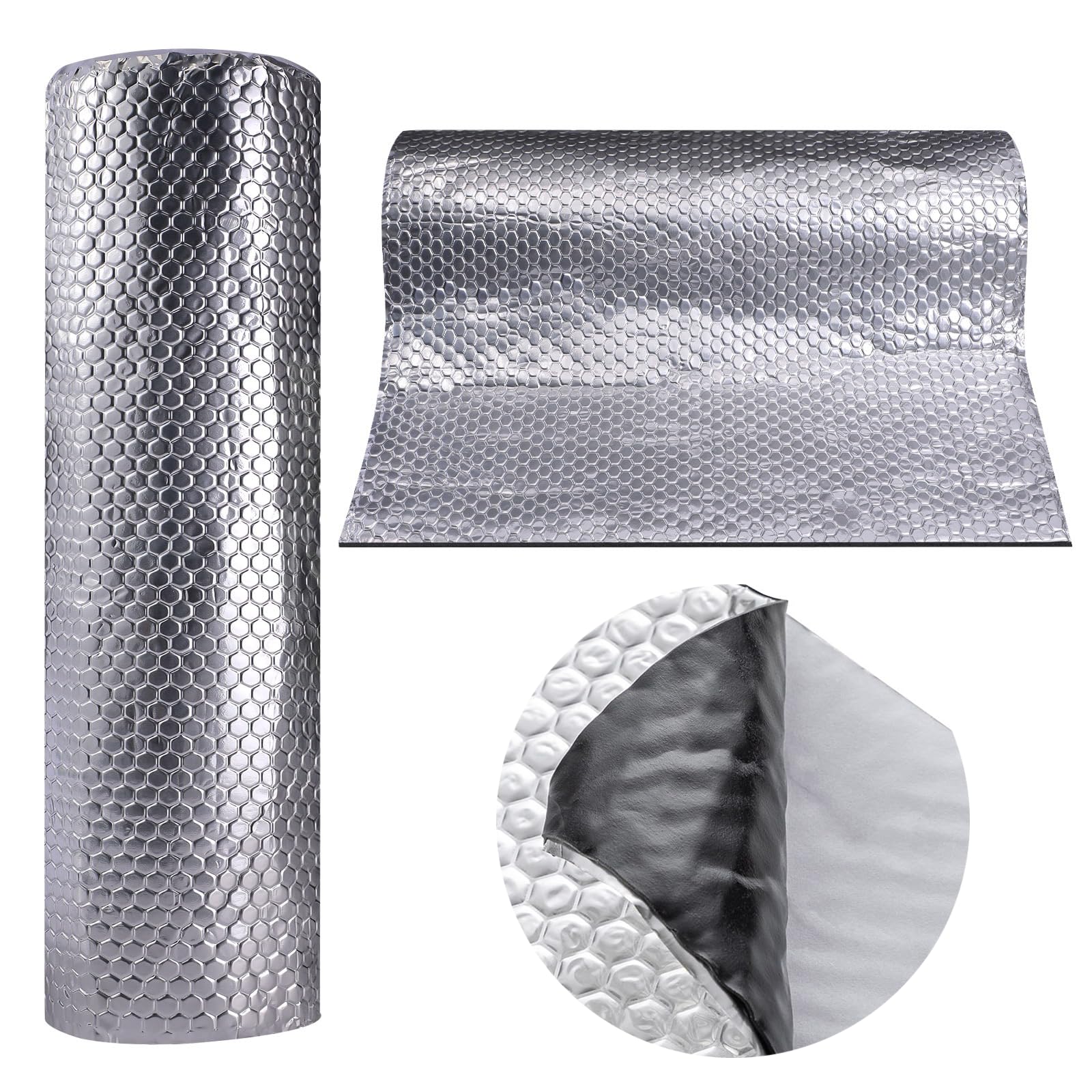 Alubutyl 2 mm x 50 cm x 4 Meter = 2 m² Selbstklebende Alubutyl Anti Dröhn Dämmmatte, Auto Dämmung, Fahrzeugdämmung