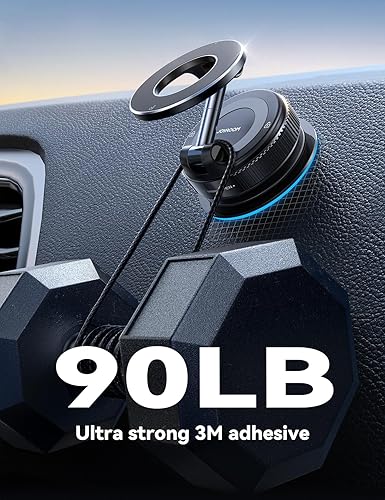 Miniatura 7 de JOYROOM Magsafe - Soporte de coche para iPhone con imán fuerte, soporte de metal de 360 con ventosa de vacío para iPhone 17 Air Pro Max16 15 14 13