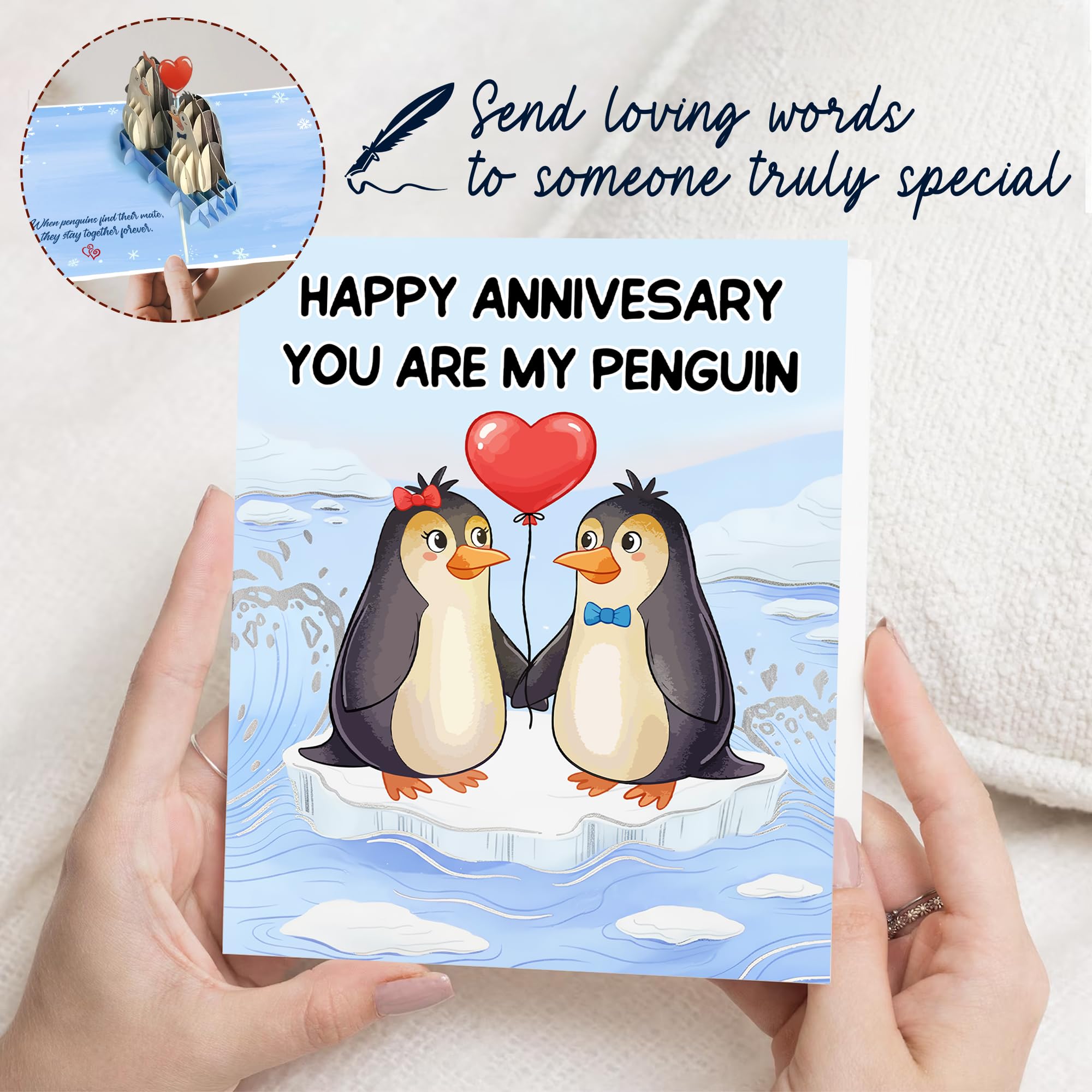 t Hochzeitstag Karte - Handgemachte Pop Up Karte, Jahrestag Hochzeitskarte für Paar, Ehemann oder Ehefrau, Happy Anniversary Karte, Papier Jahrestag Hochzeit Geschenk