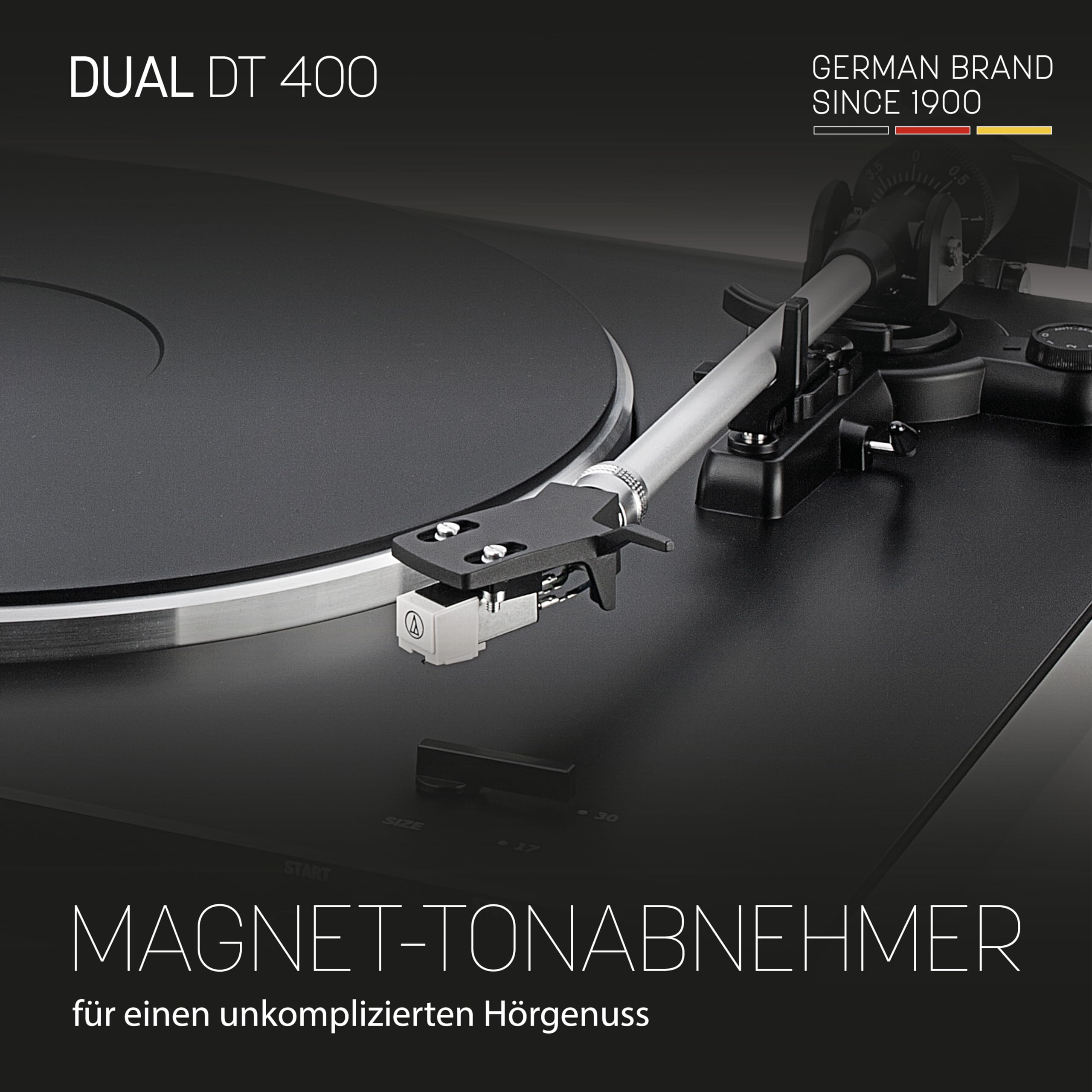 Dual DT 400 USB Vollautomatik Plattenspieler (33/45 U/min, Magnet-Tonabnehmer-System, USB-Anschluss, Entzerrer-Vorverstärker) schwarz