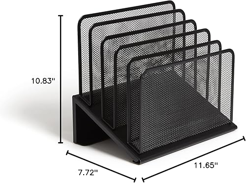 Miniatura 5 de Staples TRU RED Organizador de escritorio de malla de alambre, 5 compartimentos, organización de archivos, perfecto para uso en oficina y hogar,