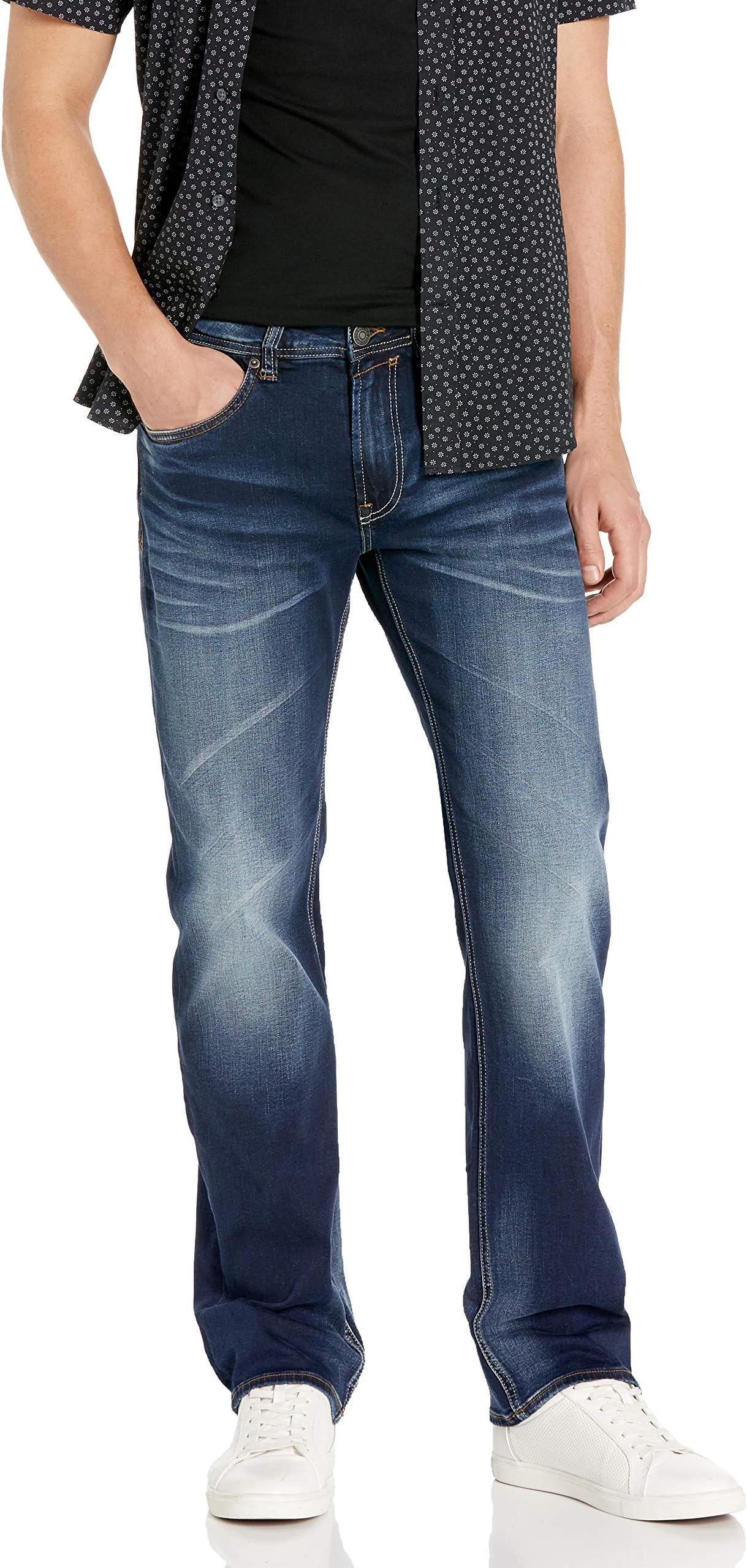 Buffalo David Bitton Driven Relaxed Straight Leg Jeans in Contrast Vintage Contrast Vintage 28