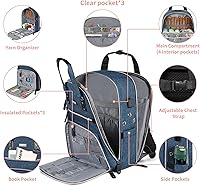 Vista 3 de Bolsa de ganchillo, mochila de tejido y organizador de bolsas con puerto de carga USB, bolsa grande de almacenamiento de hilo