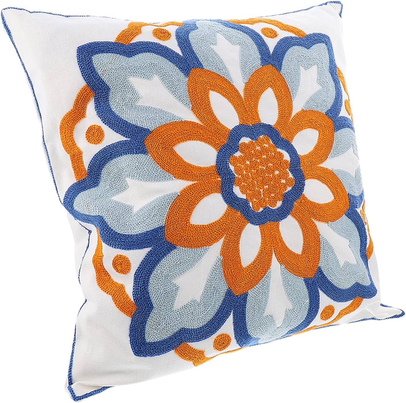 刺繍の花の枕 ぬいぐるみ ライラック 屋外 刺繍入り ジッパー付き be-style スロー枕カバー 北欧スタイルの枕カバー 花柄枕カバー ボヘミアンクッションカバー コットン