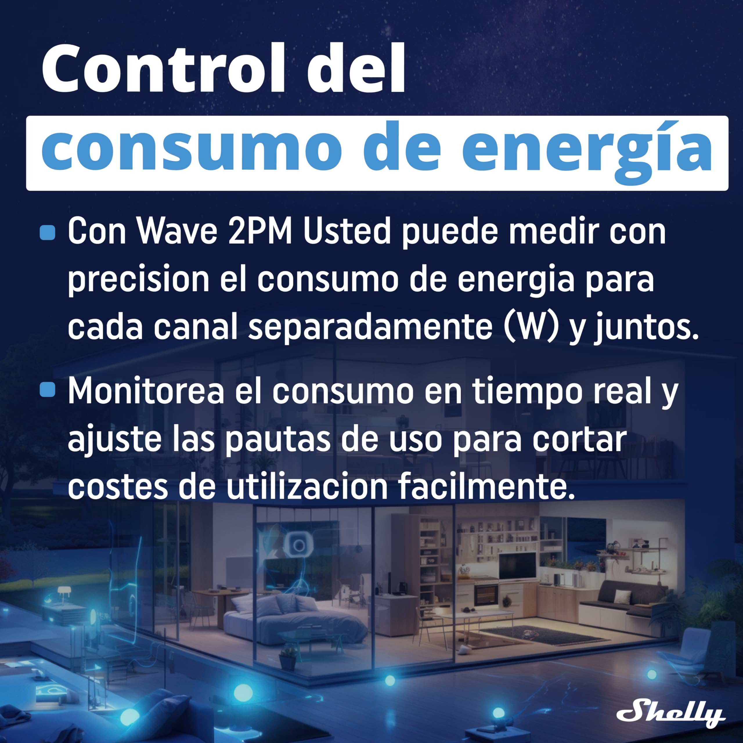 Shelly Wave 2PM- Z-wave Smart Interruptor Relé, 2 Canales 16 A, con Medidor De Consumo, Automatización Del Hogar, Necesita Z-Wave Gateway, Bajo Consumo De Energía, Amplio Alcance