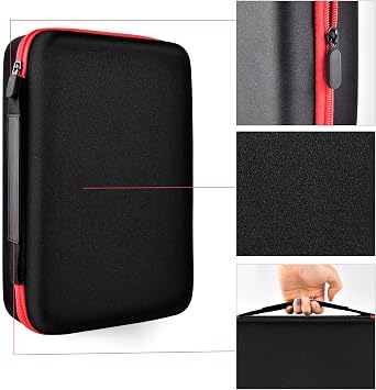 Battery Storage Case and Organizer with Tester for 162+ AA AAA 4A, C, D, 9V, 3V Lithium LR44, CR2, CR123, CR1632, CR2032, 18650, Batteries Not Included, Red -, Battery Tester