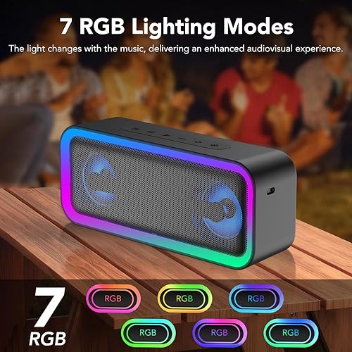 Miniatura 8 de IKT Altavoz Bluetooth portátil con luces x relleno de calcetines, sonido estéreo fuerte de 30 W, Bluetooth5.4, graves mejorados, tiempo de