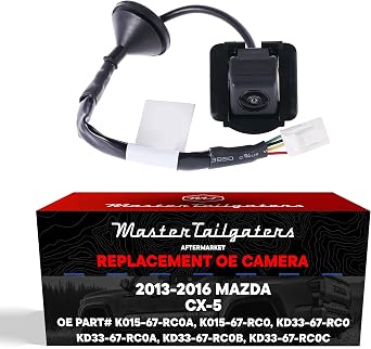 Master Tailgaters Replacement for Mazda CX-5 2013-2016 Backup Camera OE Part # K015-67-RC0A, K015-67-RC0, KD33-67-RC0, KD33-67-RC0A, KD33-67-RC0B, KD33-67-RC0C