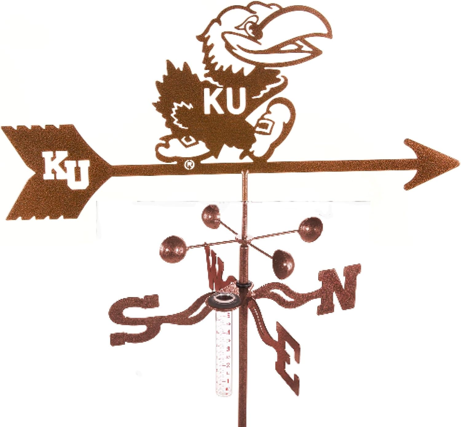 Kansas University Jayhawks Rain Gauge Garden Stake Weathervane