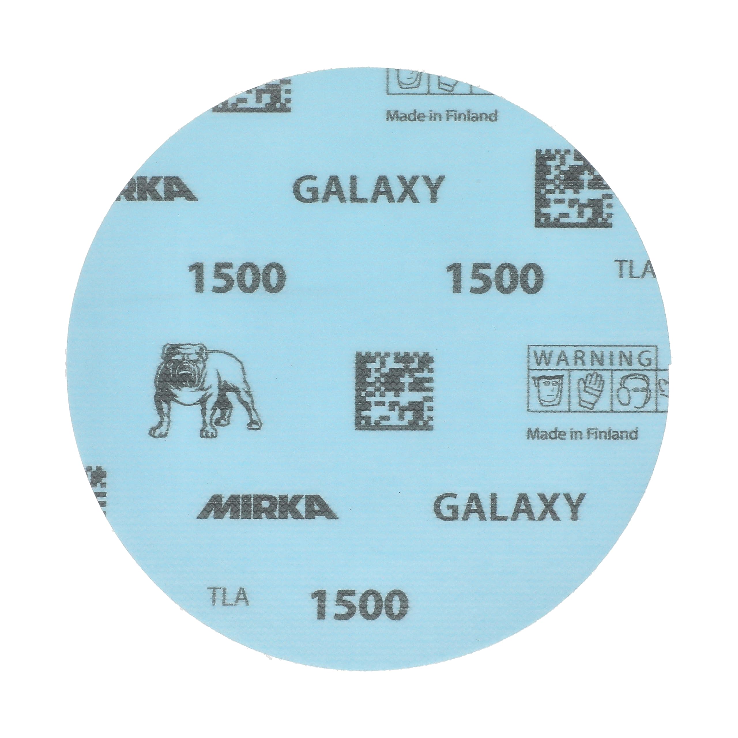 Mirka GalaxySandpaper - Carta abrasiva da 125 mm, grana 1500, 50 dischi/confezione, con gancio e anello, abrasiva di alta qualità per resina epossidica, legno, metallo, tecnologia anti-intasamento e