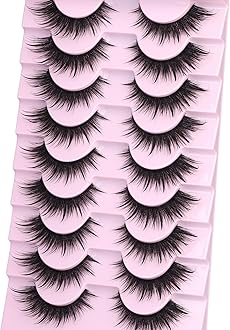 Cat Eye Lashes Manga False Eyelashes Wispy Lashes Strips Anime Fake Eyelashes with Spikes Wispy Lashes 9 Pairs Faux Mink Lashes 8-16mm Lash Extension by ALPHONSE