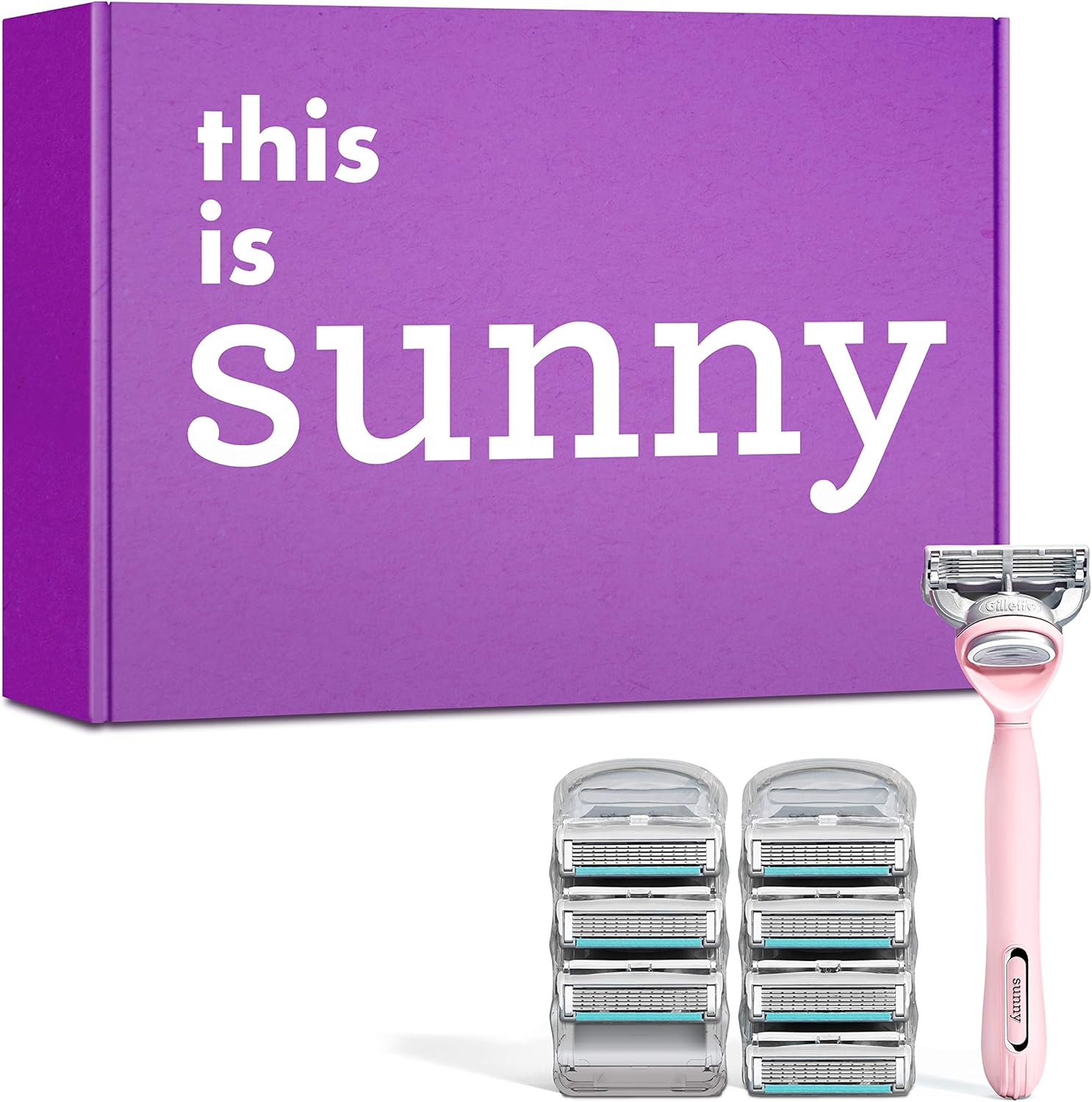 Sunny Starter Shaving Kit Women's Razor + 8 Razor Blades Refills, with