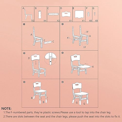 Miniatura 7 de Sillas ajustables para niños de 3 niveles ajustables para interiores adecuadas para niños de 2 a 6 años. Carga máxima de 220 libras, adecuadas para
