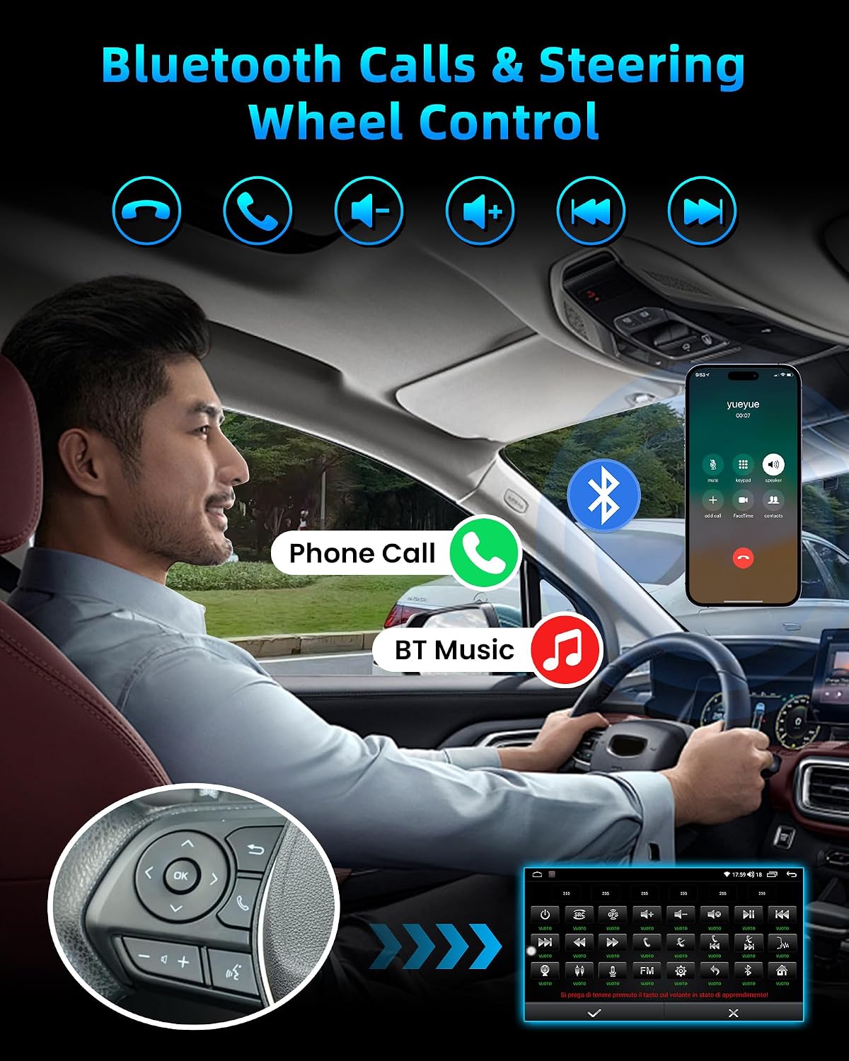 [4+64G] Bluetooth 5.4 Car Radio Stereo for Toyota Camry 2012 2013 2014