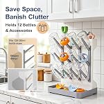 GoMaihe Sac de séchage pour biberons : Space Sauver le porte-bouteille vertical - Baby Accessories Store Stand Organisez les pinceaux Pacificateurs sur le comptoir - Sans BPA - gris