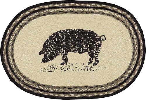 Vista 44 de VHC Brands Sawyer Mill - Decoración de mesa de carbón, juego de posavasos, vaca