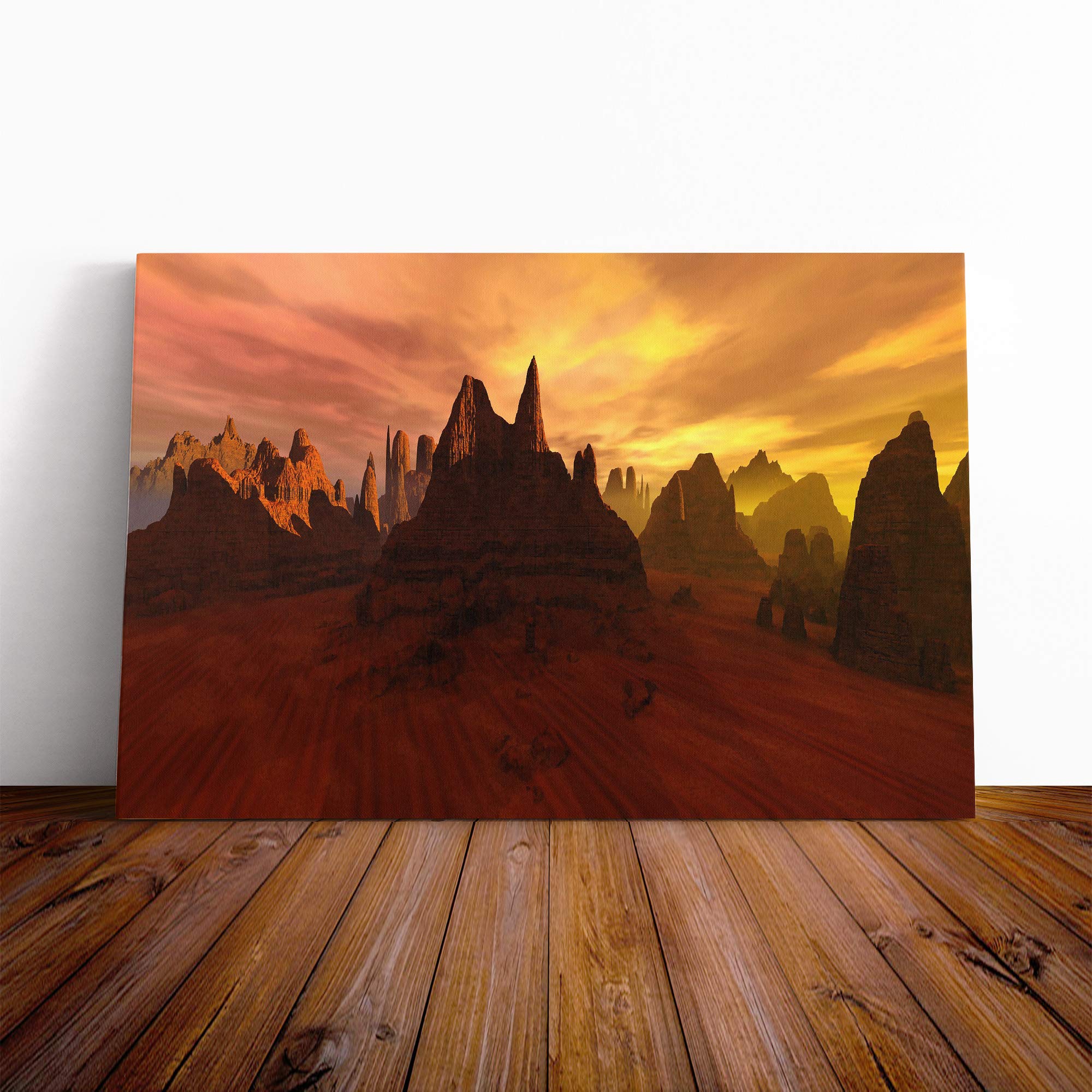 Desert Landscape Canvas Print | Gallery Wrapped 30mm Frame Wall Art | 24x16 inches | Ready to Hang | Modern Landscape Picture | Living Room Bedroom Lounge Office