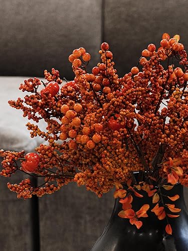 Miniatura 5 de MISSPIN 10 ramos de decoración de otoño de 18 pulgadas, decoraciones de otoño para interiores y exteriores, Halloween, Acción de Gracias, arreglo de