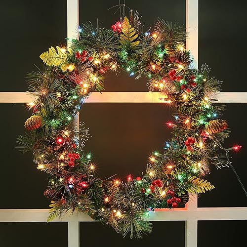 Miniatura 5 de Toodour Luces de Navidad multicolor, 33 pies, 100 luces incandescentes de Navidad, con certificación UL, conectables, cable verde, luces de Navidad