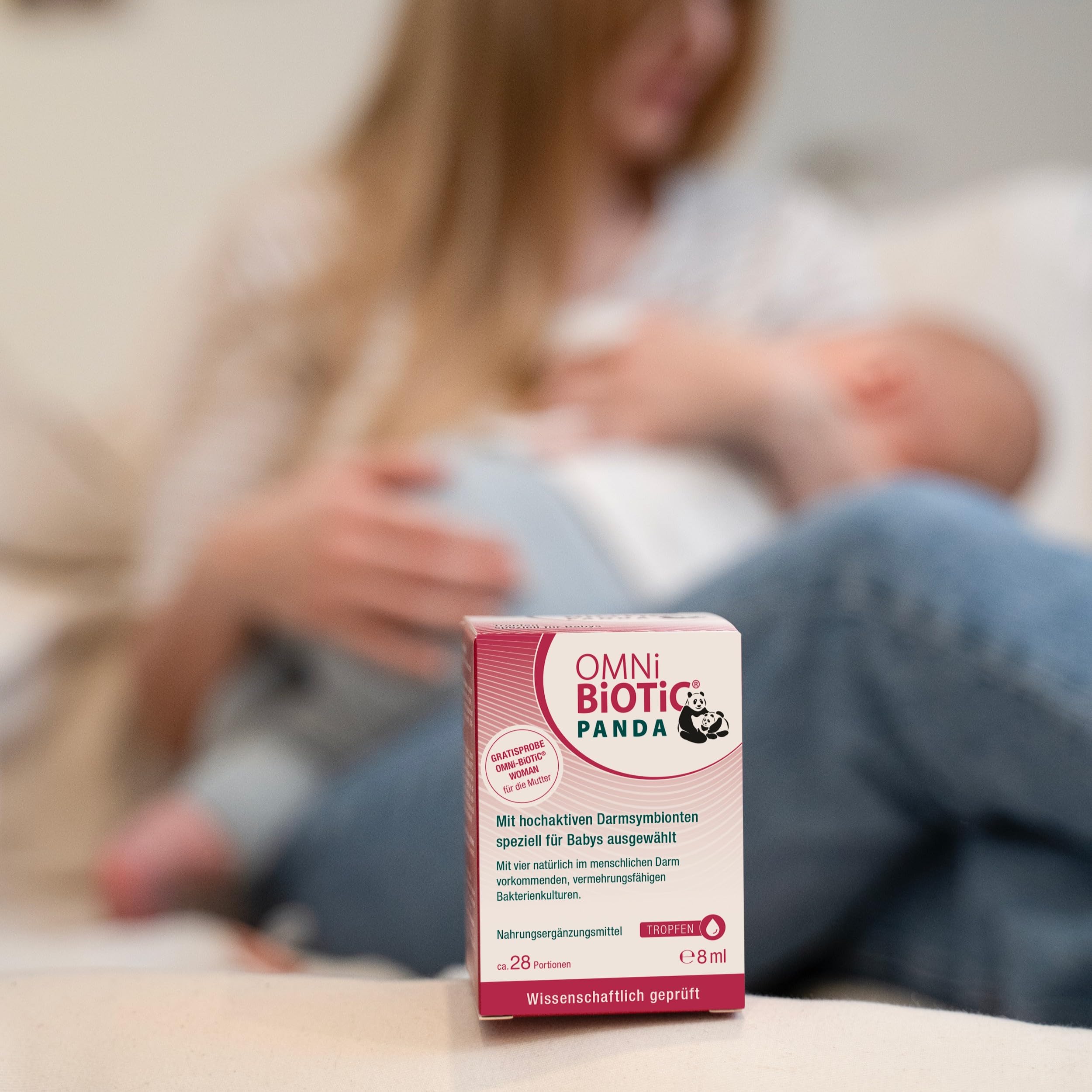 OMNi BiOTiC PANDA Tropfen | Speziell für Babys entwickelt | Besonders leichte Anwendung | Wissenschaftlich fundiert, in Studien geprüft | Vegan | 28 Portionen | 8ml