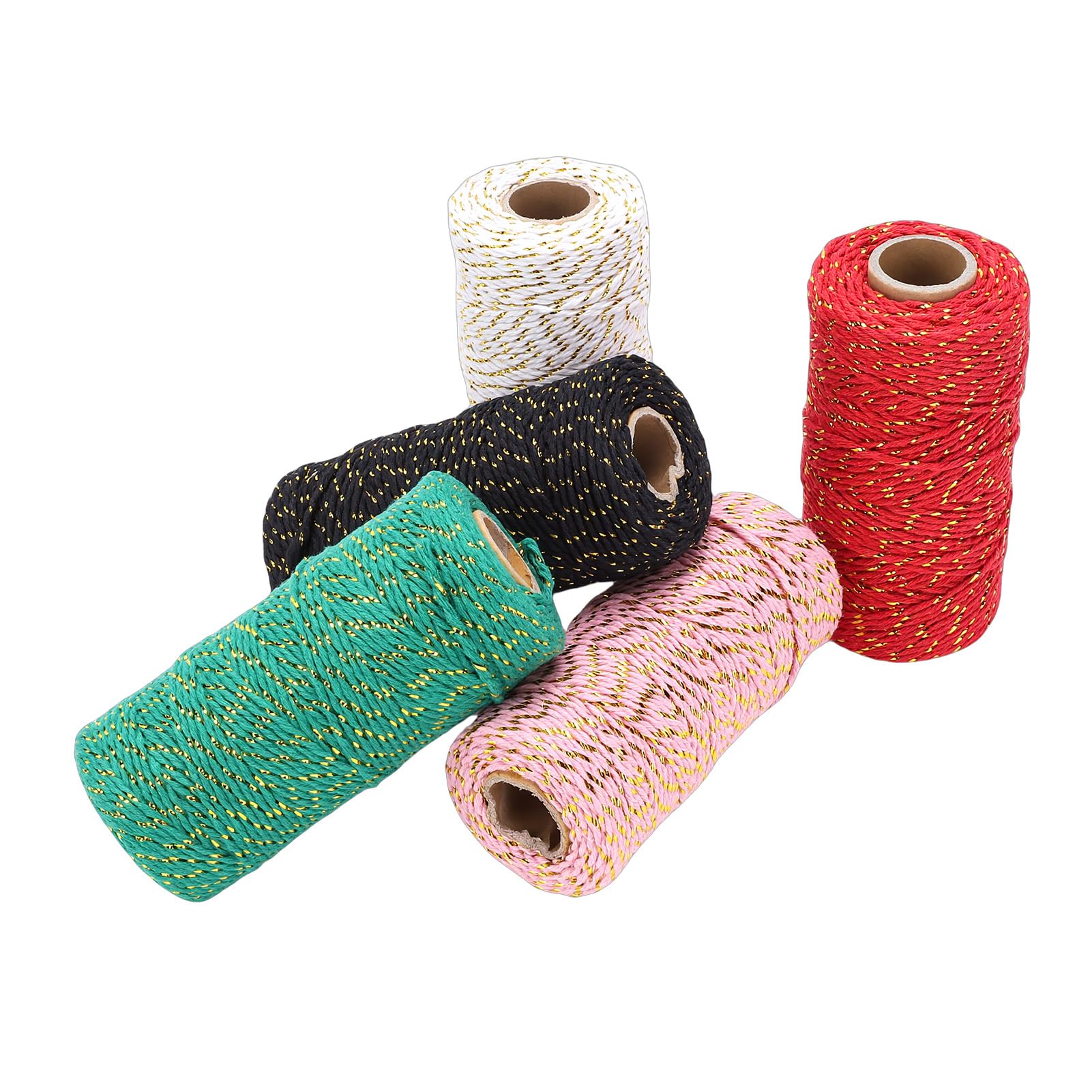 Hilo de algodón para panaderos y manualidades con alambre dorado de 2 mm para envolver regalos de Navidad