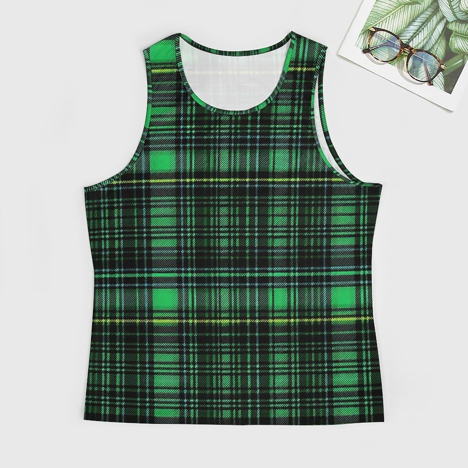 Scottish Tartan Men Tank Top Workout Shirt Muscle T Shirt 5XL