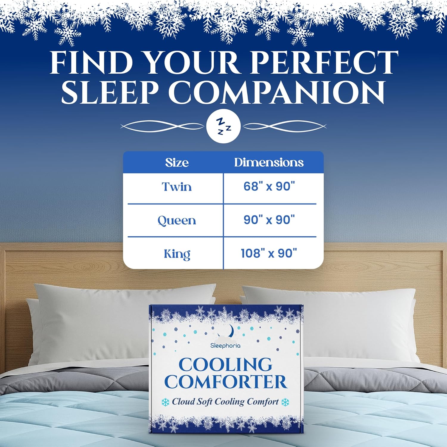 Cooling Comforter - BreezeWeave Cooling Blanket King Size for Hot Sleepers & Deep Rest - Cloud Soft, Breathable, Ultra Durable, Easy Care, Reversible - 108 x 90 in (Blue & Dark Grey) - Image 8