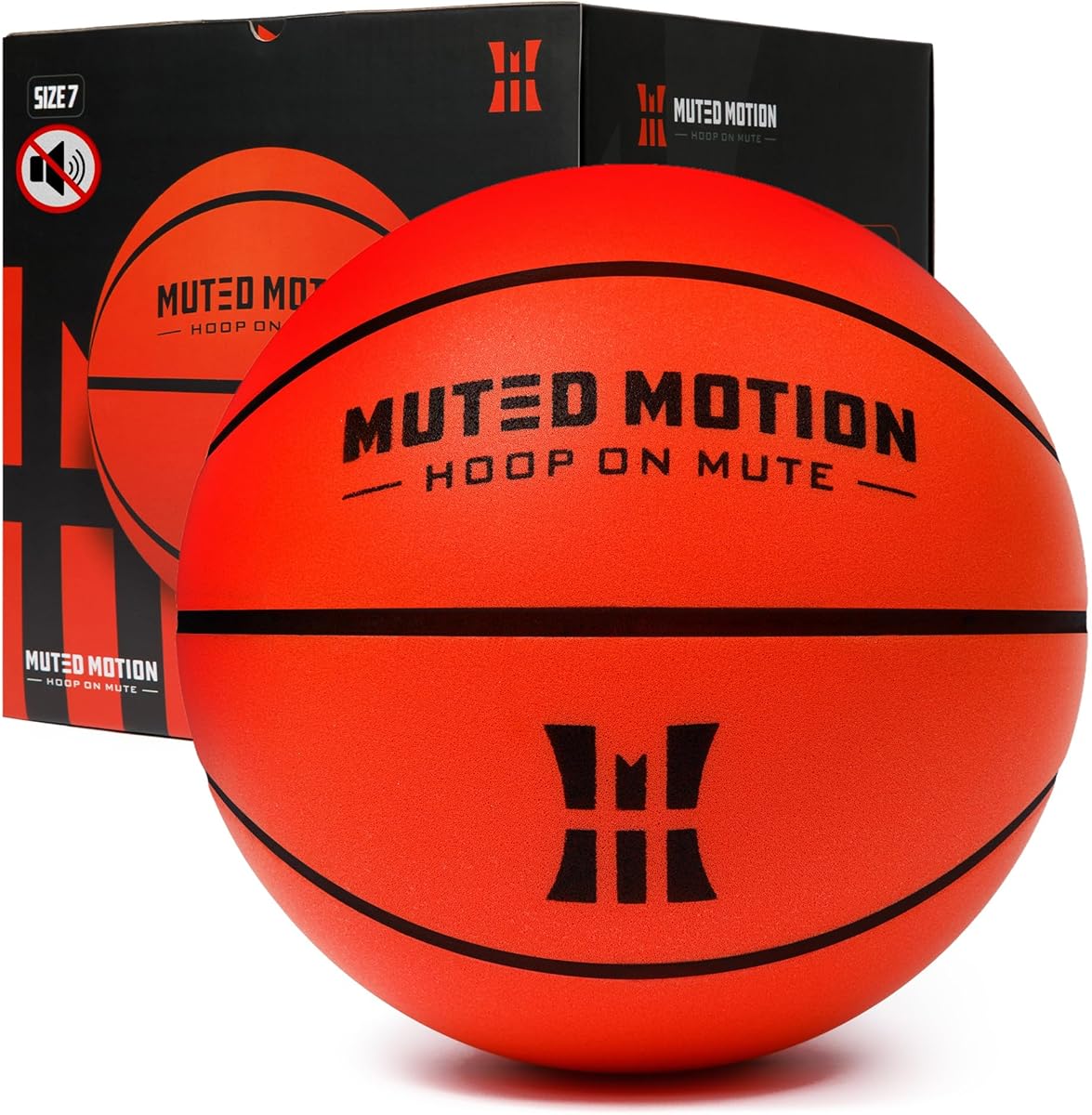 Silent Basketball Size 7 (29.5”) – Next-Gen Foam Indoor Basketball w/Advanced Durability, Deep Grooves & High Bounce | Airless Training Foam Ball | Soft & Quiet for Pros, Kids & Toddlers