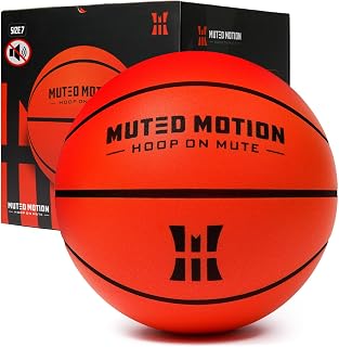 MUTED MOTION Silent Basketball Size 7 (29.5”) – Next-Gen Foam Indoor Basketball w/Advanced Durability, Deep Grooves & High Bounce | Airless Training Foam Ball | Soft & Quiet for Pros, Kids & Toddlers