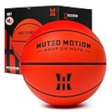 MUTED MOTION Silent Basketball Size 7 (29.5”) – Next-Gen Foam Indoor Basketball w/Advanced Durability, Deep Grooves & High Bounce | Airless Training Foam Ball | Soft & Quiet for Pros, Kids & Toddlers