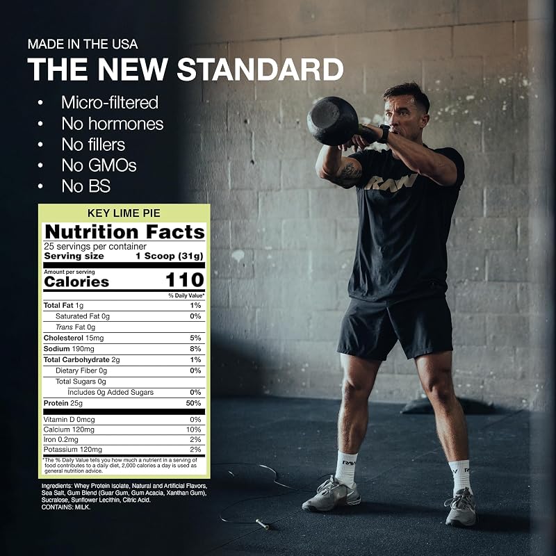 RAW Whey Isolate Protein Powder, Key Lime (CBUM Itholate Protein) - 100% Grass-Fed Sports Nutrition for Muscle Growth & Recovery - Low-Fat, Low Carb, Naturally Flavored - 25 Servings image 5