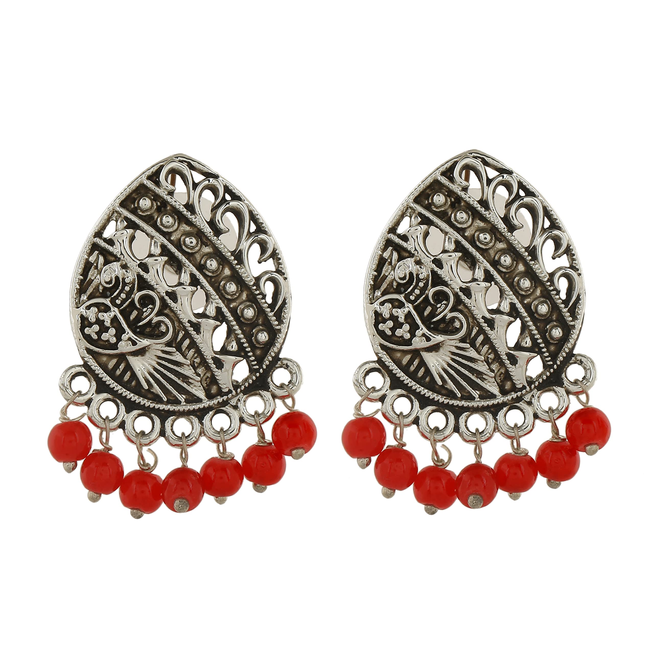 Estele Rhodium Plated Oxidized Elegant Designer Earrings for Girls & Womens (B0BT9T8PTT) Amazon Price History, Amazon Price Tracker