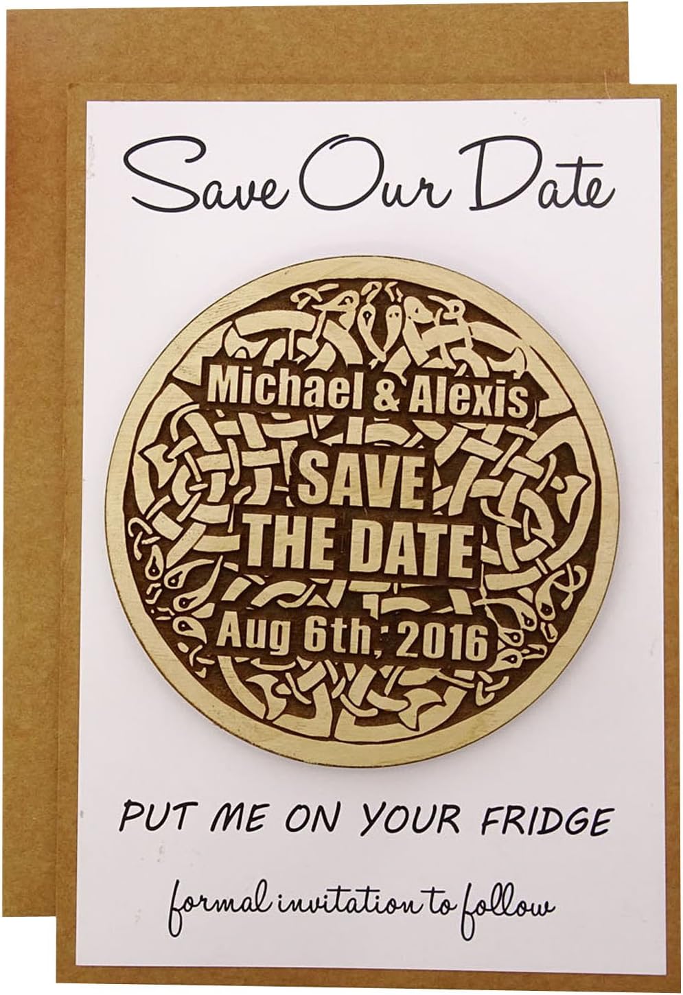 Personalized Wedding Save The Date Cards 45 Rustic Engraved Wood Magnets with Envelopes Wedding Announcements