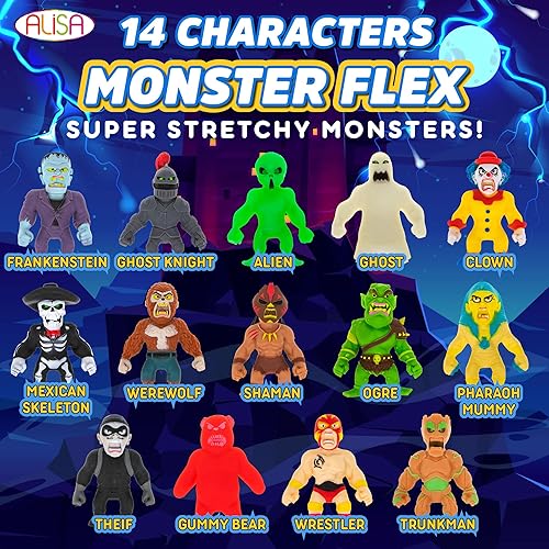 Miniatura 2 de Monster Flex - Juguetes elásticos para niños y niñas, juego de 2, monstruos elásticos espeluznantes, juguetes elásticos para niños, regalos de