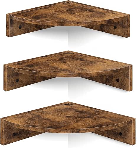 Homode Corner Shelf Wall Mount, Set of 3 Floating Corner