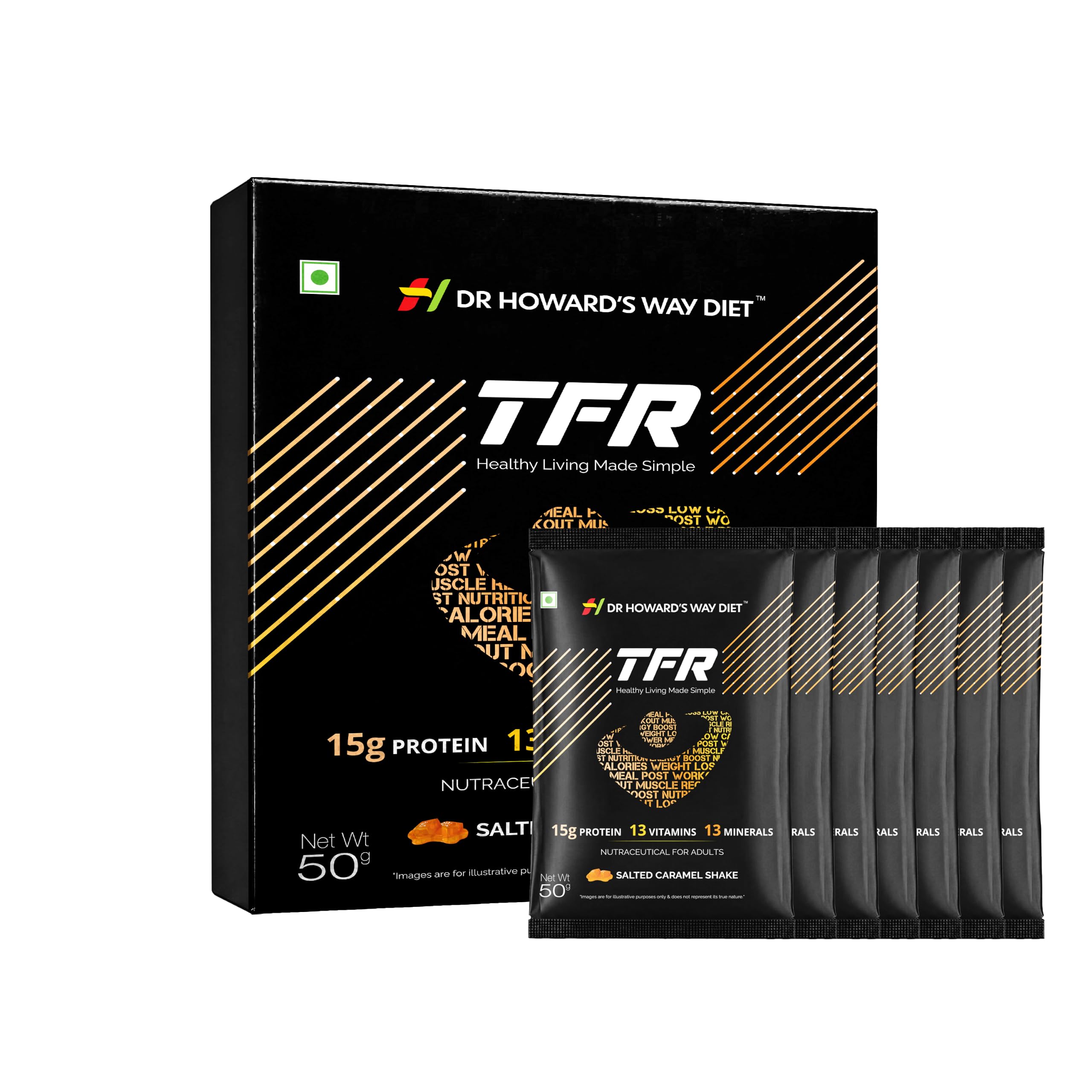 Total Salted Caramel Food Replacement Weight Loss & Management | Healthy Meal Replacement | Essential 13 Vitamins & 14 Minerals | Less Than 200 Calories Per Meal Pack of 7 Each 50 Grams-image-6