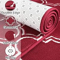 Vista 7 de Chicrug Alfombra geométrica moderna de estilo shag para dormitorio, alfombra de felpa de 2 x 6 pies con espuma viscoelástica para pasillo