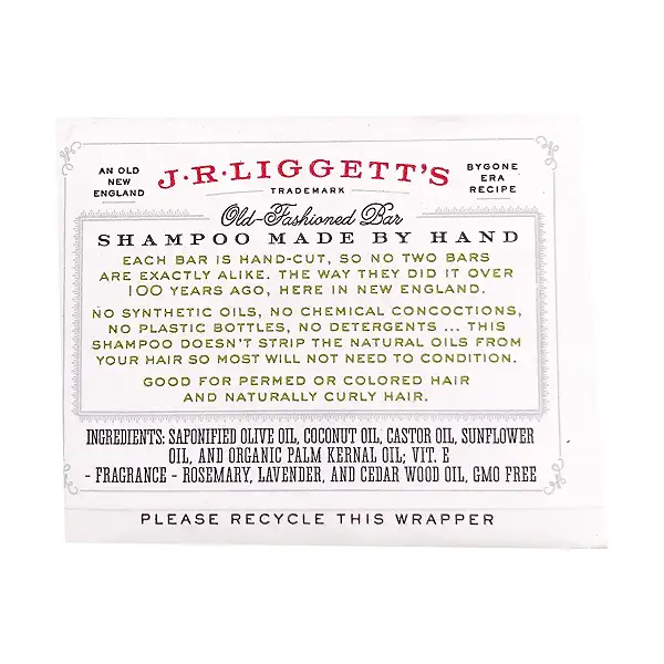 J.R.LIGGETT’S All-Natural Shampoo Bar, Herbal Formula - Supports Strong and Healthy Hair - Nourish Follicles with Antioxidants and Vitamins - Detergent and Sulfate-Free, One 3.5 Ounce Bar (Pack of 2) 3