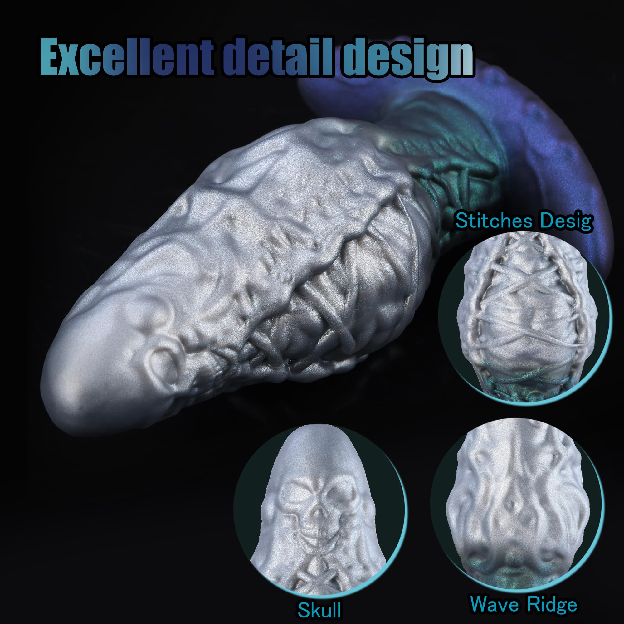 Wildolo Silicone Anal Plug, 7.8' x 3' Large Butt Plug Dildo with Curved Base & Slender Waist, Adult Sex Toys for Advanced Women Men: 2X-Large