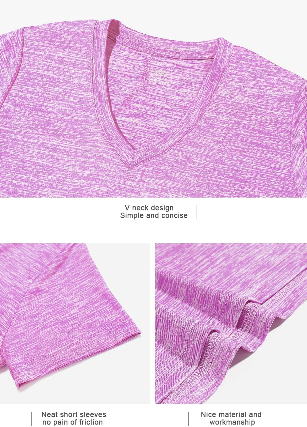 Xelky 3-4 Pack Women's Dry Fit Tshirt Short Sleeve Moisture Wicking Athletic Shirts Sport Activewear Tee V Neck Workout Top