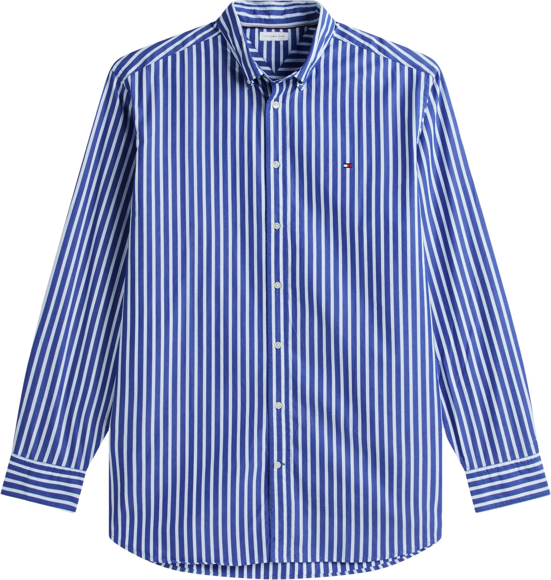 Tommy Hilfiger BT-Flex Pop Seasonalstp SHT-b Mw0mw45109 Camicia L/S Uomo (Pacco da 1)