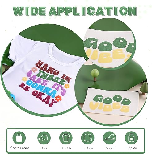 Miniatura 6 de Tintnut Rollo de vinilo de transferencia de calor, 10 pulgadas x 6 pies, rollo de espuma de transferencia térmica de color verde bosque 3D mediano